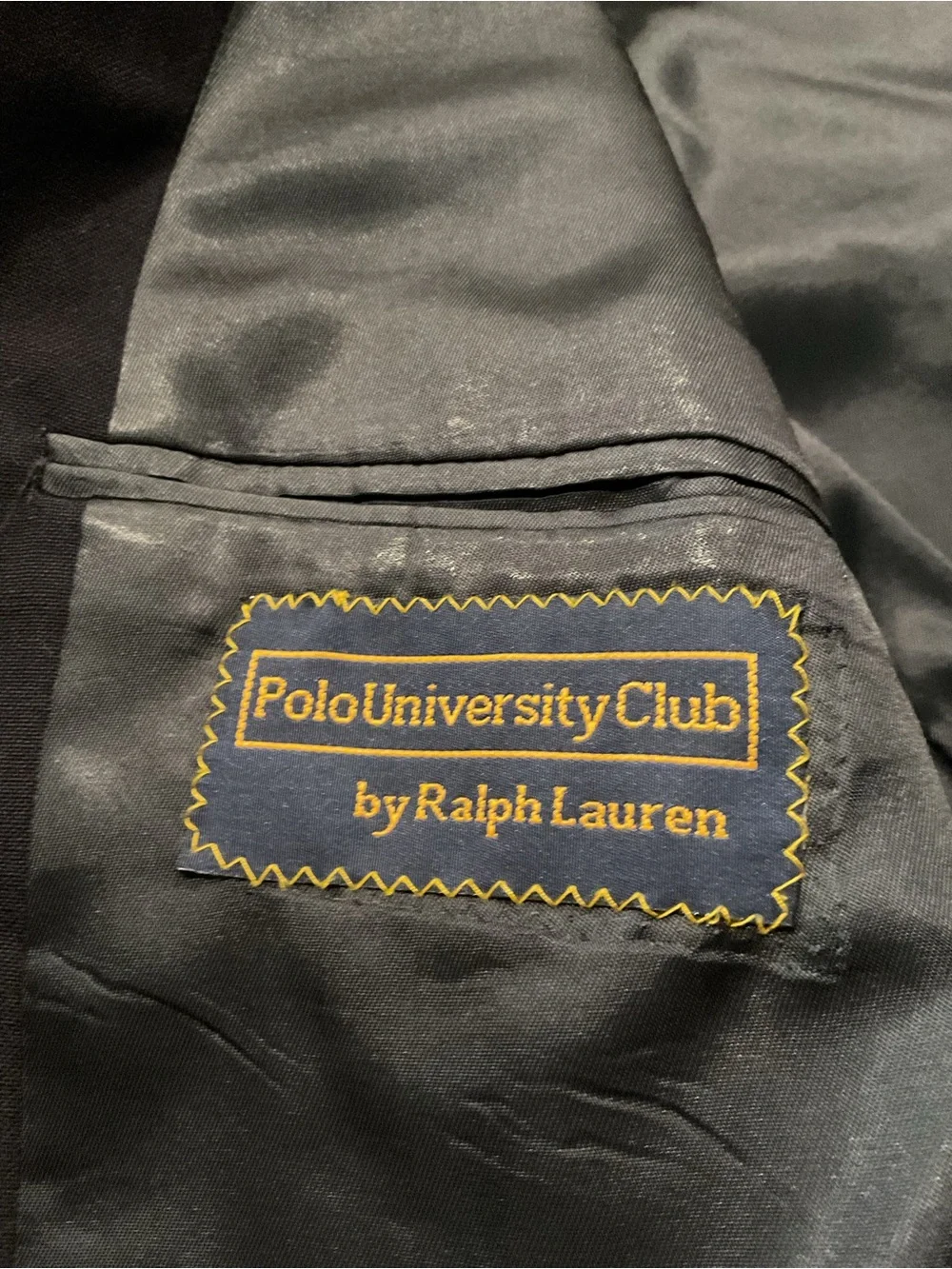 Polo University Ralph Lauren Vintage Navy Sport Coat Suit Jacket Blazer Gold Btn
